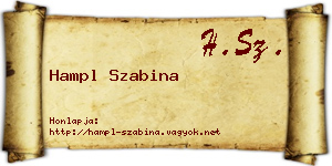Hampl Szabina névjegykártya